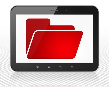 Finance concept: Tablet Pc Computer with Folder on display Stock Illustration