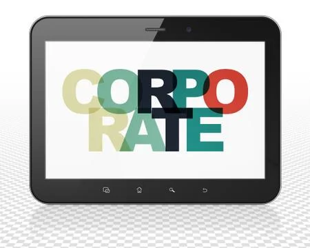 Finance concept: Tablet Pc Computer with Corporate on  display Stock Illustration