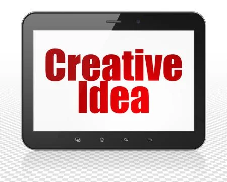 Finance concept: Tablet Pc Computer with Creative Idea on display Illustrazione stock
