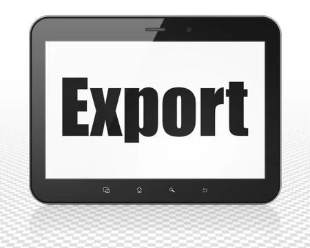 Finance concept: Tablet Pc Computer with Export on display Stock Illustration