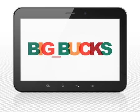Finance concept: Tablet Pc Computer with Big bucks on  display Stock Illustration