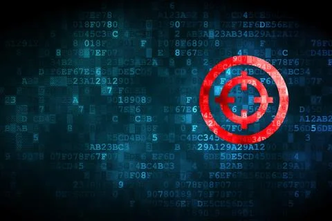 Finance concept: Target on digital background Stock Illustration