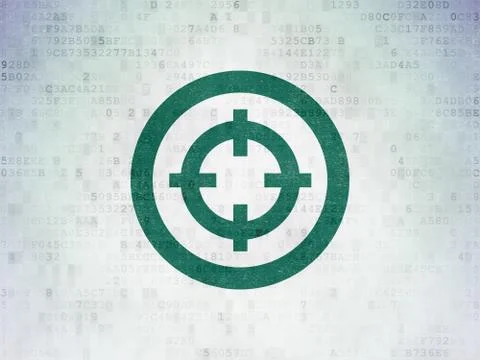 Finance concept: Target on Digital Data Paper background Stock Illustration