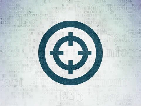 Finance concept: Target on Digital Data Paper background Stock Illustration