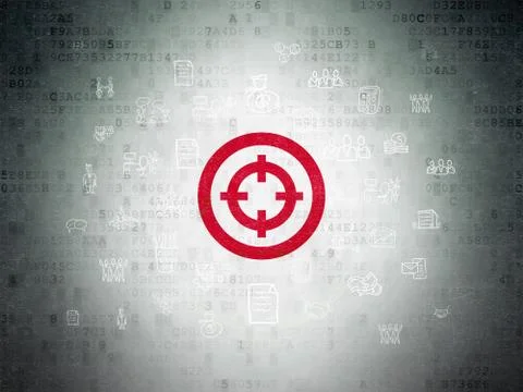 Finance concept: Target on Digital Data Paper background Stock Illustration
