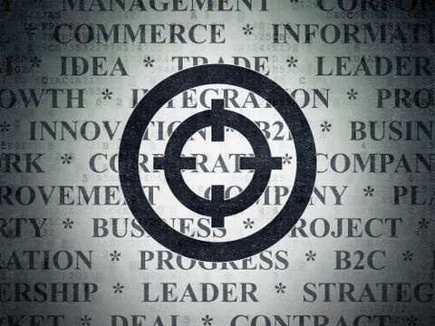 Finance concept: Target on Digital Data Paper background Stock Illustration