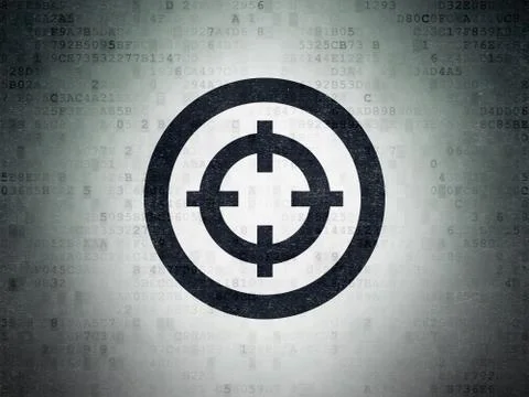 Finance concept: Target on Digital Data Paper background Stock Illustration
