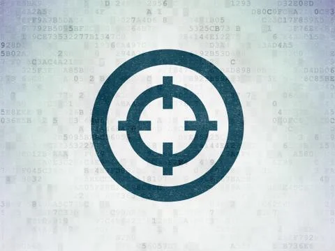 Finance concept: Target on Digital Data Paper background Stock Illustration