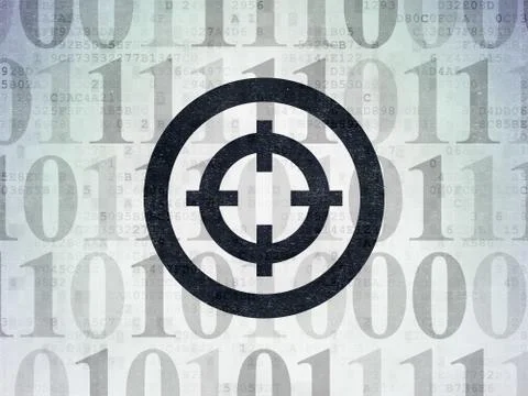 Finance concept: Target on Digital Data Paper background Stock Illustration