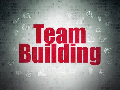 Finance concept: Team Building on Digital Data Paper background Stock Illustration