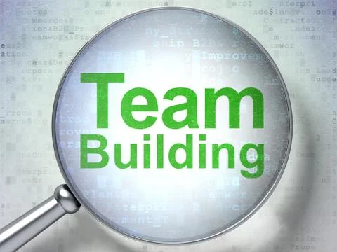 Finance concept: Team Building with optical glass Stock Illustration