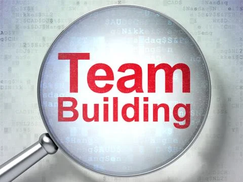 Finance concept: Team Building with optical glass Stock Illustration