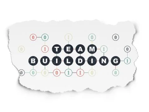 Finance concept: Team Building on Torn Paper background Stock Illustration