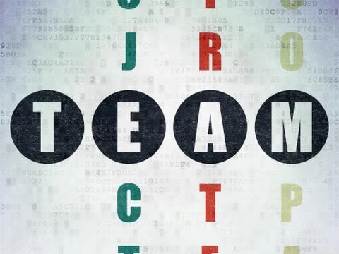 Finance concept: Team in Crossword Puzzle Stock Illustration