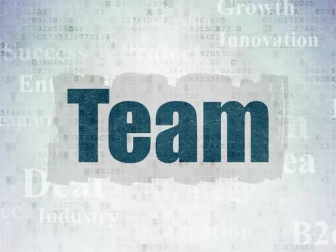 Finance concept: Team on Digital Data Paper background Stock Illustration