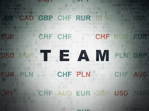 Finance concept: Team on Digital Data Paper background Stock Illustration