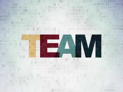 Finance concept: Team on Digital Data Paper background Stock Illustration