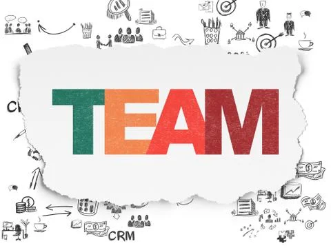 Finance concept: Team on Torn Paper background Stock Illustration