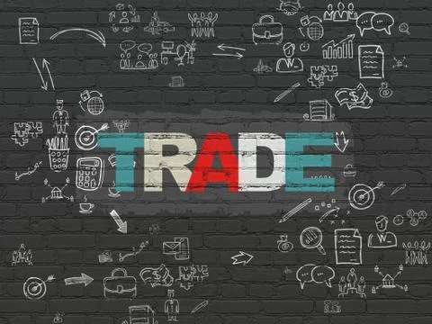 Finance concept: Trade on wall background Stock Illustration