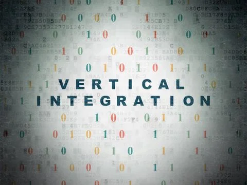 Finance concept: Vertical Integration on Digital Data Paper background Stock Illustration