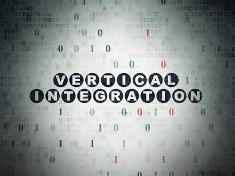 Finance concept: Vertical Integration on Digital Data Paper background Stock Illustration
