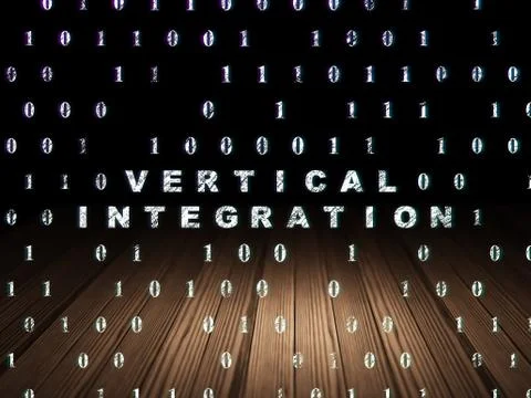 Finance concept: Vertical Integration in grunge dark room Stock Illustration