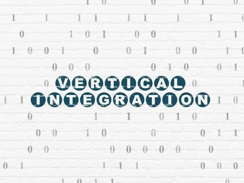 Finance concept: Vertical Integration on wall background Illustrazione stock