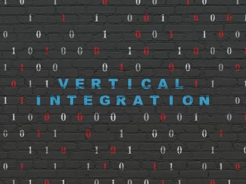 Finance concept: Vertical Integration on wall background Stock Illustration