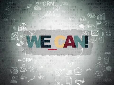 Finance concept: We can! on Digital Paper background Illustrazione stock