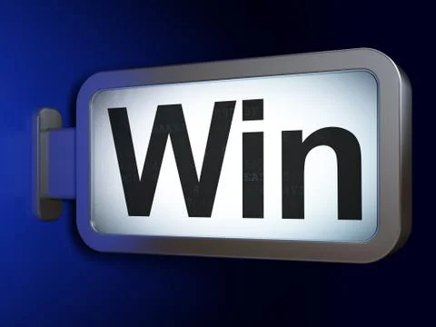 Finance concept: Win on billboard background Stock Illustration