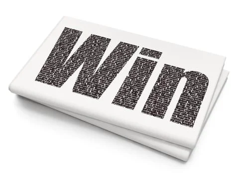 Finance concept: Win on Blank Newspaper background 스톡 일러스트