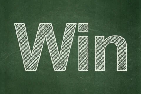 Finance concept: Win on chalkboard background 스톡 일러스트