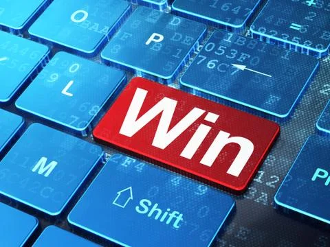 Finance concept: Win on computer keyboard background イラスト素材