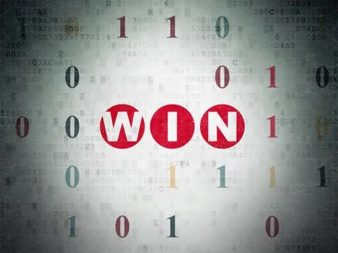 Finance concept: Win on Digital Paper background Stock Illustration