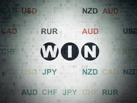 Finance concept: Win on Digital Paper background Stockillustratie