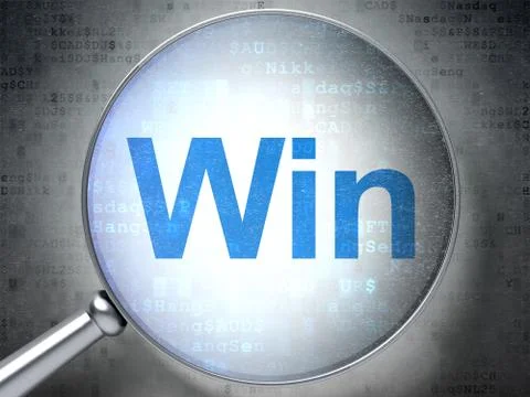 Finance concept: Win with optical glass Stockillustratie