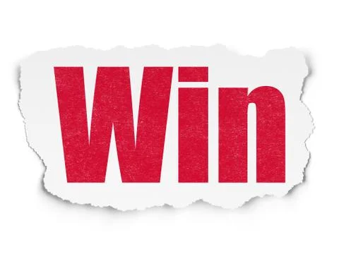 Finance concept: Win on Torn Paper background 스톡 일러스트