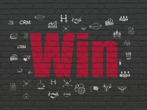 Finance concept: Win on wall background 스톡 일러스트