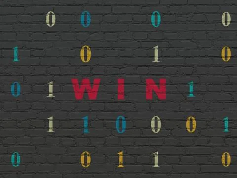 Finance concept: Win on wall background 스톡 일러스트