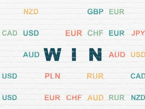 Finance concept: Win on wall background Stock Illustration