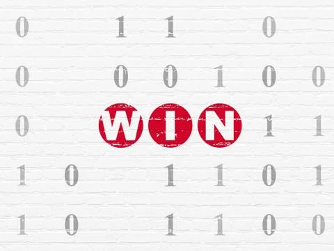 Finance concept: Win on wall background Stock Illustration