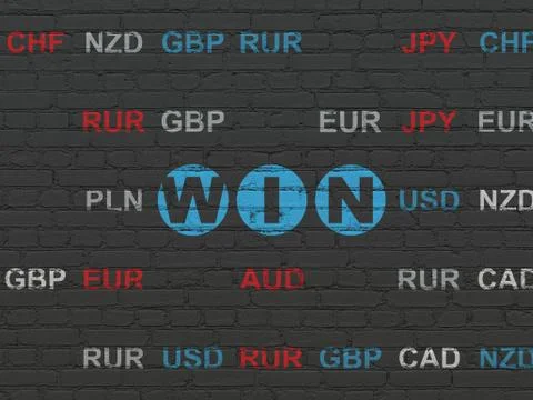 Finance concept: Win on wall background 스톡 일러스트