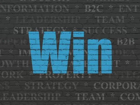 Finance concept: Win on wall background Stock Illustration
