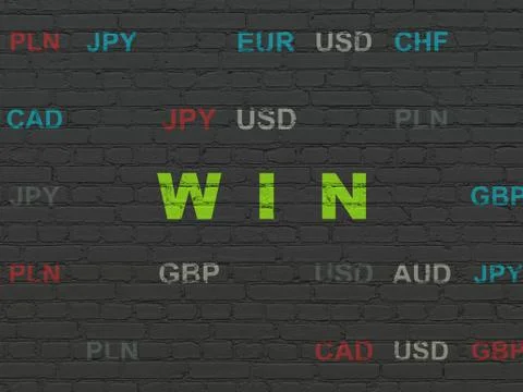 Finance concept: Win on wall background Stock Illustration