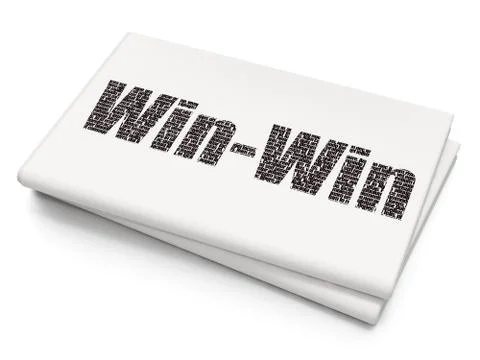 Finance concept: Win-Win on Blank Newspaper background 스톡 일러스트