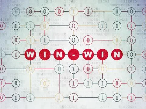 Finance concept: Win-Win on Digital Data Paper background Stock Illustration