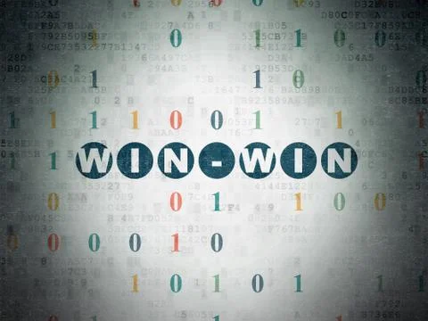 Finance concept: Win-Win on Digital Data Paper background Stock Illustration