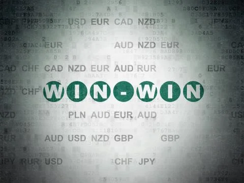 Finance concept: Win-Win on Digital Data Paper background Stock Illustration
