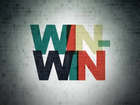 Finance concept: Win-Win on Digital Data Paper background Stock Illustration