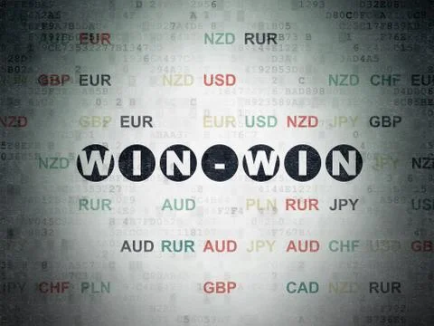 Finance concept: Win-Win on Digital Data Paper background Stock Illustration